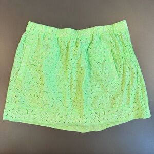 J. Crew Vibrant Green Lace Skirt - Size Medium